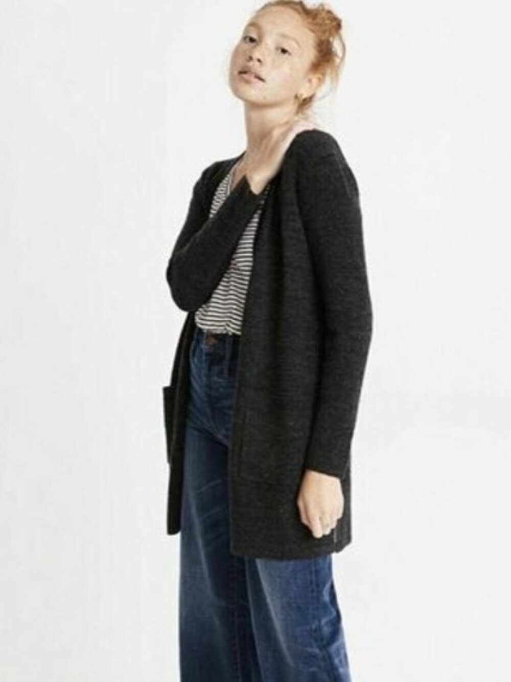 Madewell - Donegal Kent Cardigan Sweater in Coziest Yarn K5778 | Large | Coal